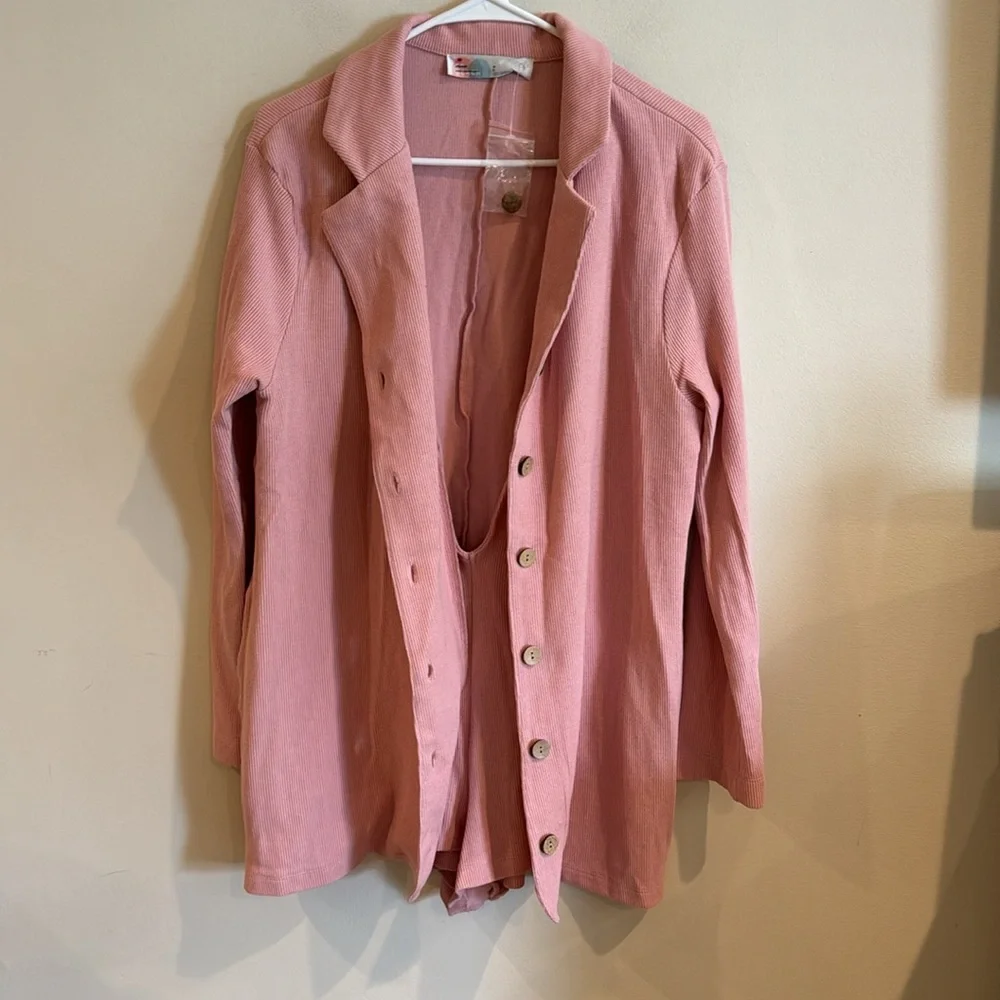 Free‎ People FP Beach Lizzie Blazer Pink Romper One Piece Dress Size S